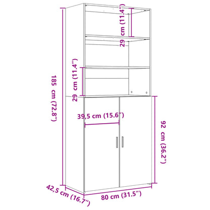 Skåp Sonoma Ek 80x42,5x185 cm