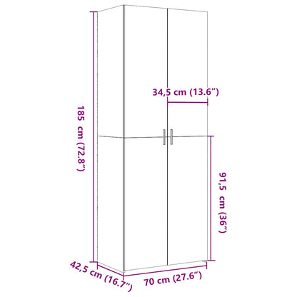 Skåp Sonoma Ek 70x42,5x185 cm
