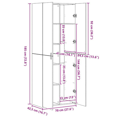 Skåp Sonoma Ek 70x42,5x185 cm