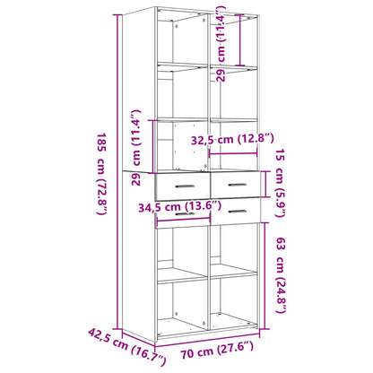 Skåp Sonoma Ek 70x42,5x185 cm