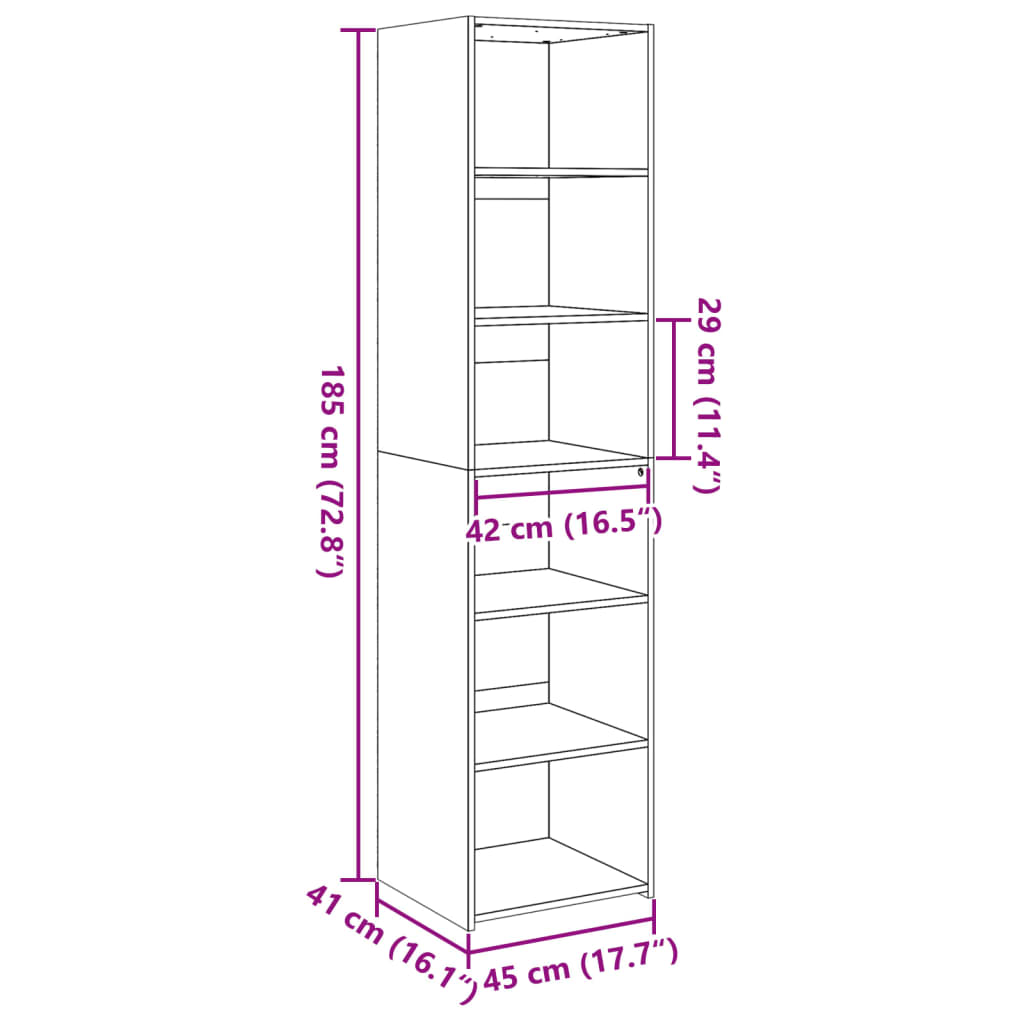 Skåp Sonoma Ek 45x41x185 cm