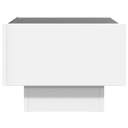 Sidobord Vit med LEDs 40x40x30 cm