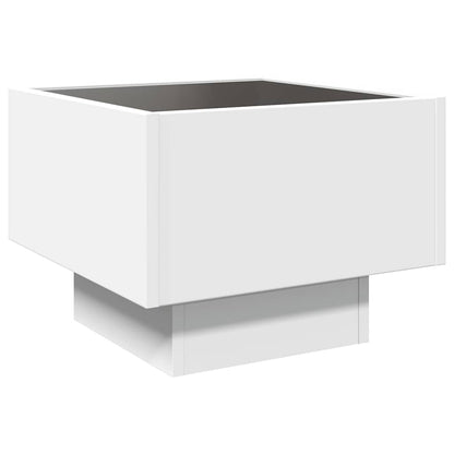 Sidobord Vit med LEDs 40x40x30 cm