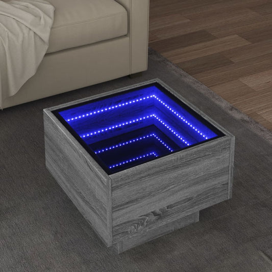 Sidobord Sonoma Grå med LEDs 40x40x30 cm