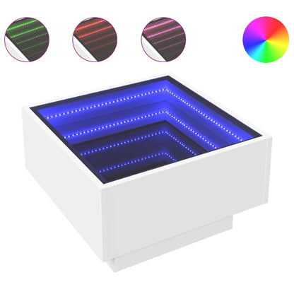 Soffbord Vit LEDs 50x50x30 cm