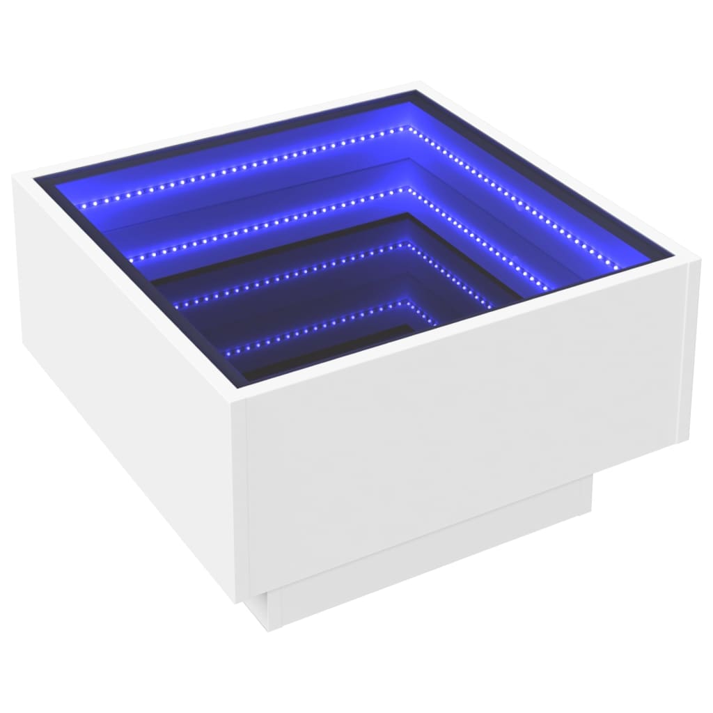 Soffbord Vit LEDs 50x50x30 cm
