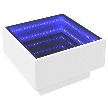 Soffbord Vit LEDs 50x50x30 cm