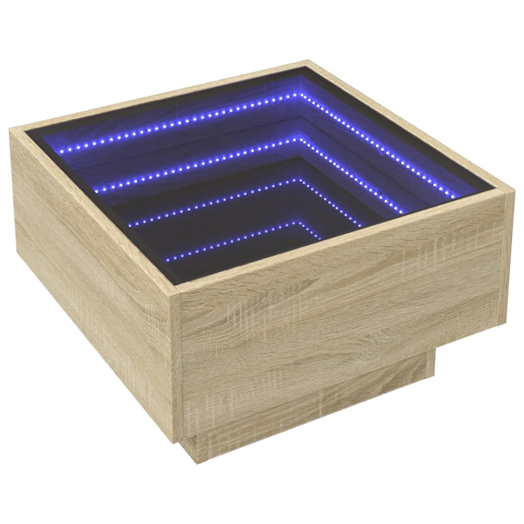 Soffbord Sonoma Ek LEDs 50x50x30 cm