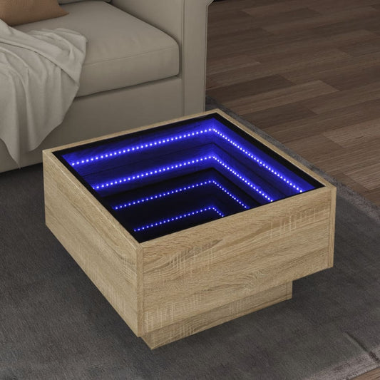 Soffbord Sonoma Ek LEDs 50x50x30 cm