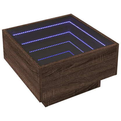 Soffbord Brun Ek LEDs 50x50x30 cm