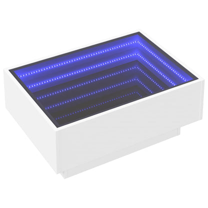 Soffbord Vit LEDs 70x50x30 cm