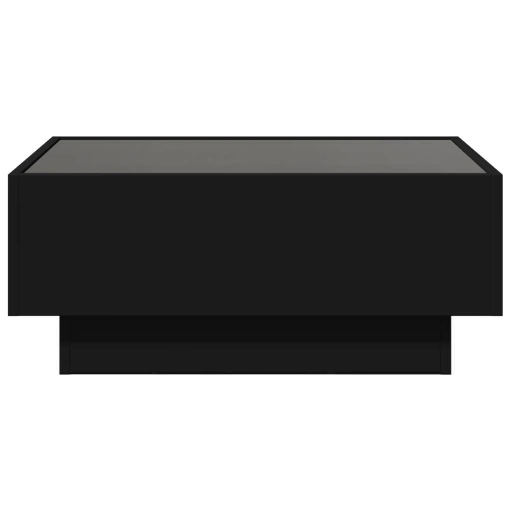 Soffbord Svart LEDs 70x50x30 cm