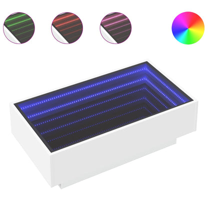 Soffbord Vit LEDs 90x50x30 cm