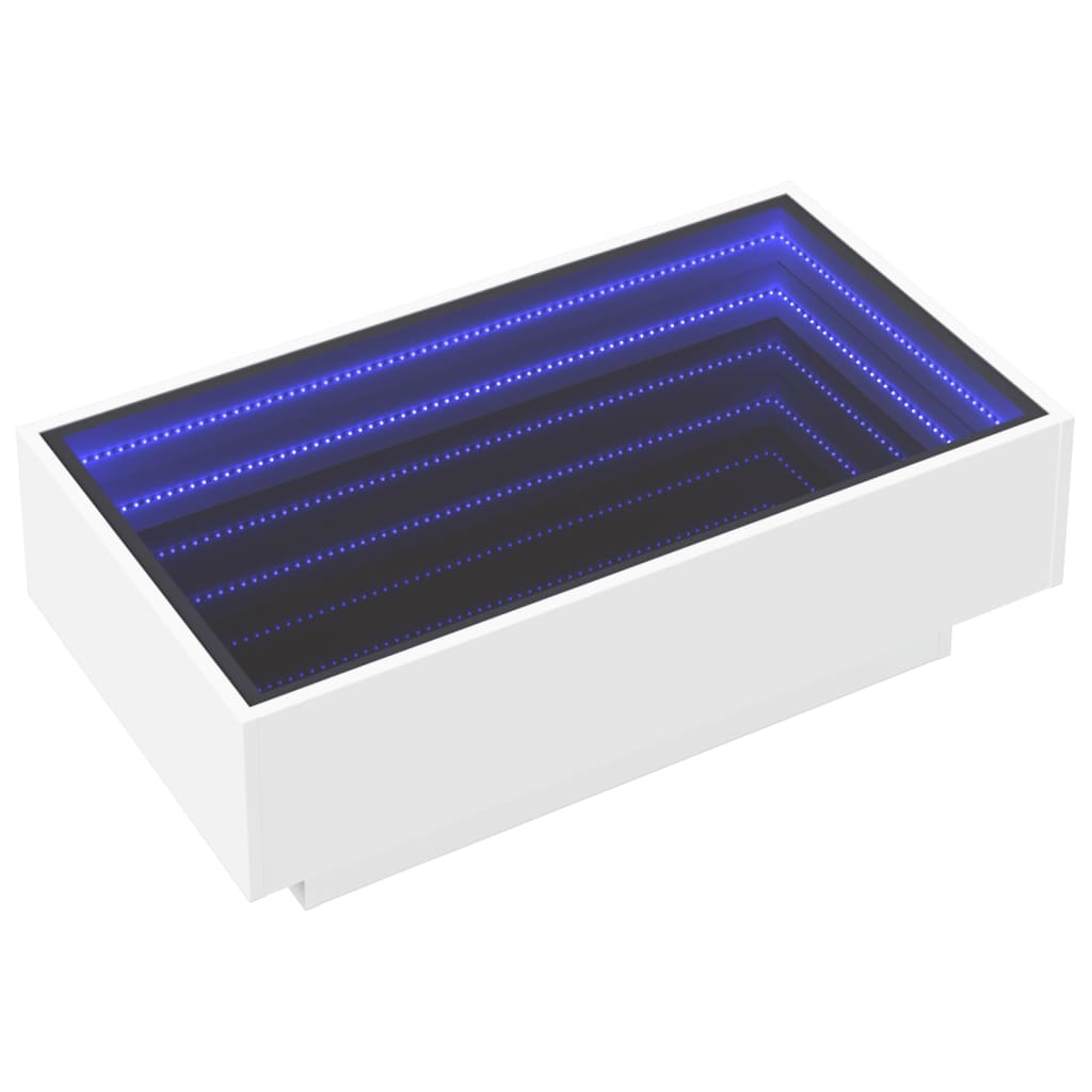 Soffbord Vit LEDs 90x50x30 cm