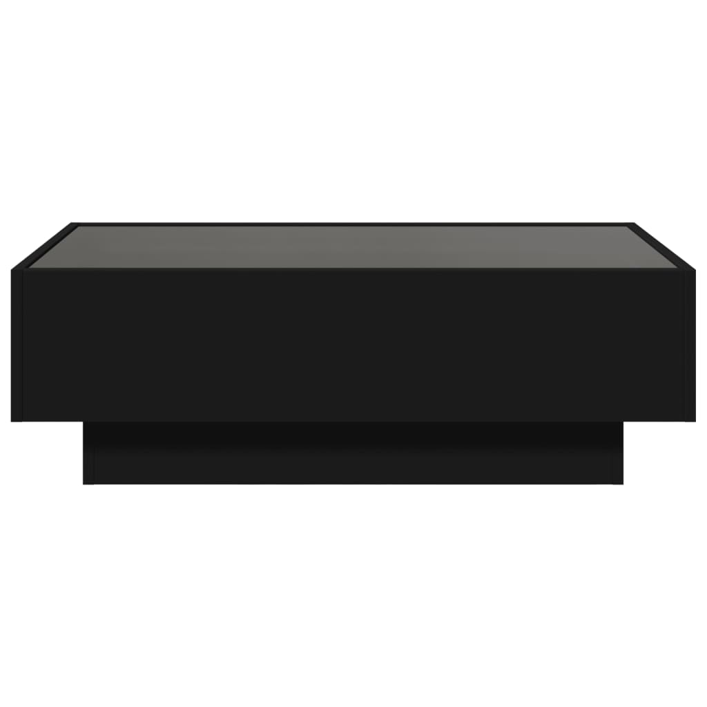 Soffbord Svart LEDs 90x50x30 cm