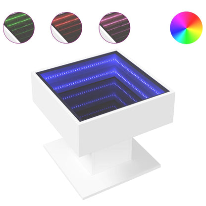 Soffbord Vit LEDs 50x50x45 cm