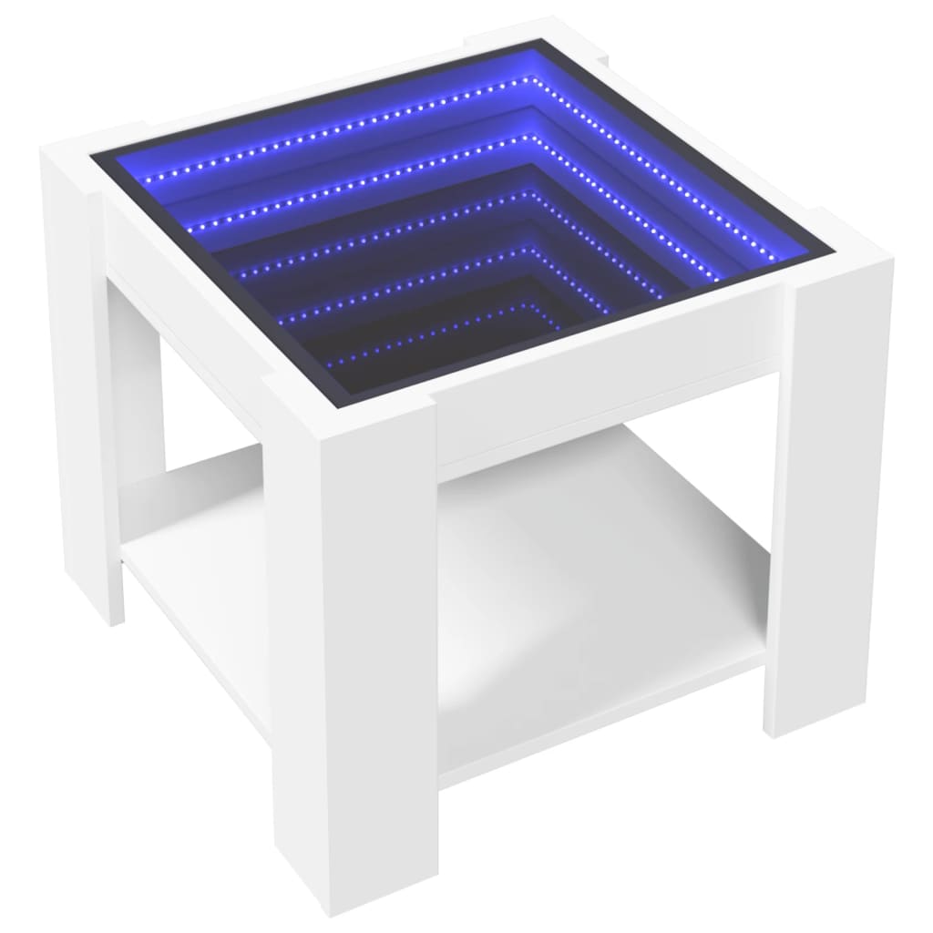 Soffbord Vit LEDs 53x53x45 cm