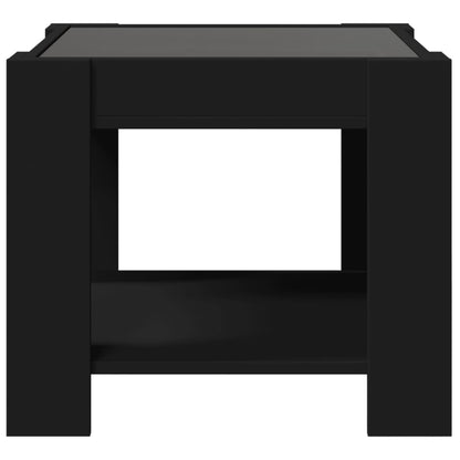 Soffbord Svart LEDs 53x53x45 cm