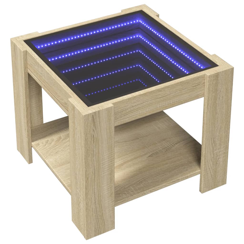 Soffbord Sonoma Ek LEDs 53x53x45 cm