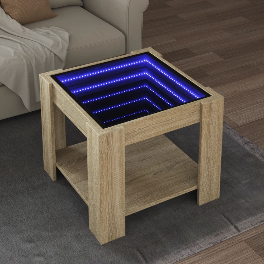 Soffbord Sonoma Ek LEDs 53x53x45 cm
