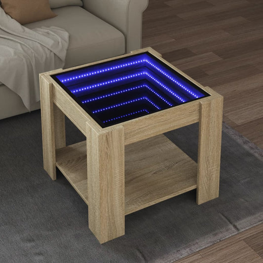 Soffbord Sonoma Ek LEDs 53x53x45 cm