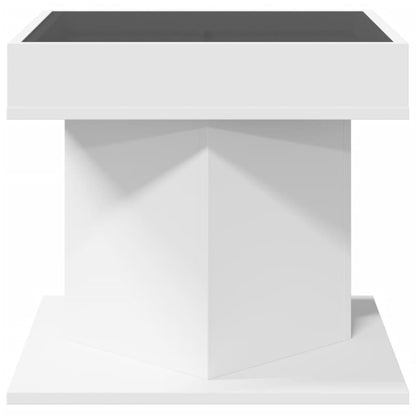 Soffbord Vit LEDs 50x50x45 cm