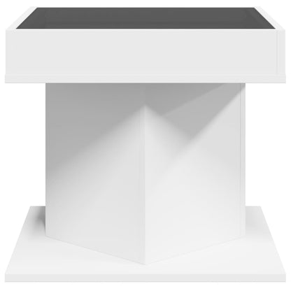 Soffbord Vit LEDs 50x50x45 cm