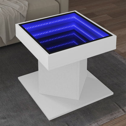 Soffbord Vit LEDs 50x50x45 cm