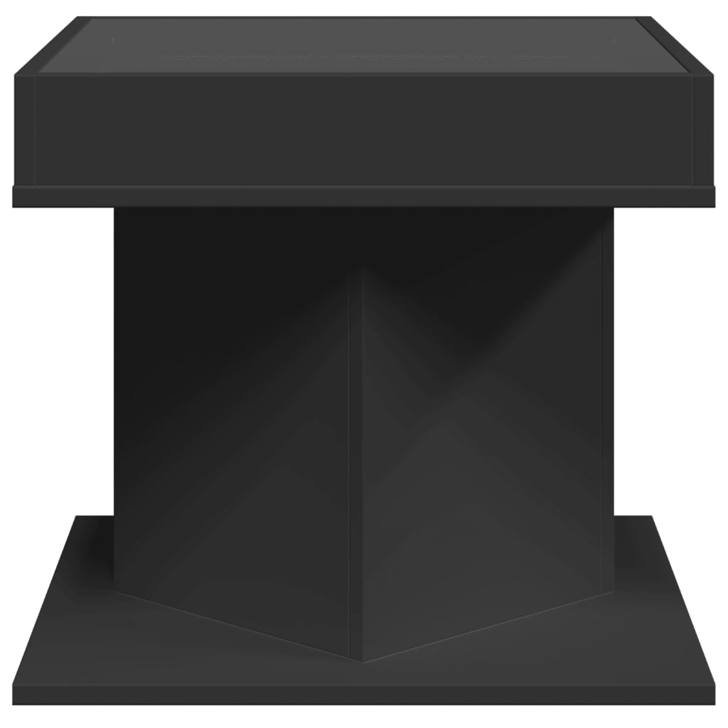 Soffbord Svart LEDs 50x50x45 cm