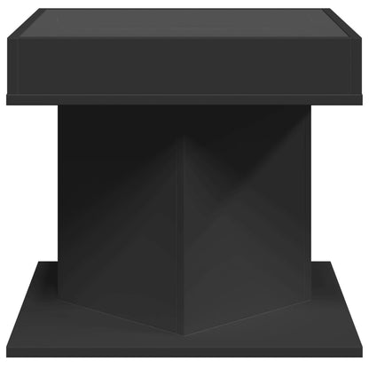 Soffbord Svart LEDs 50x50x45 cm