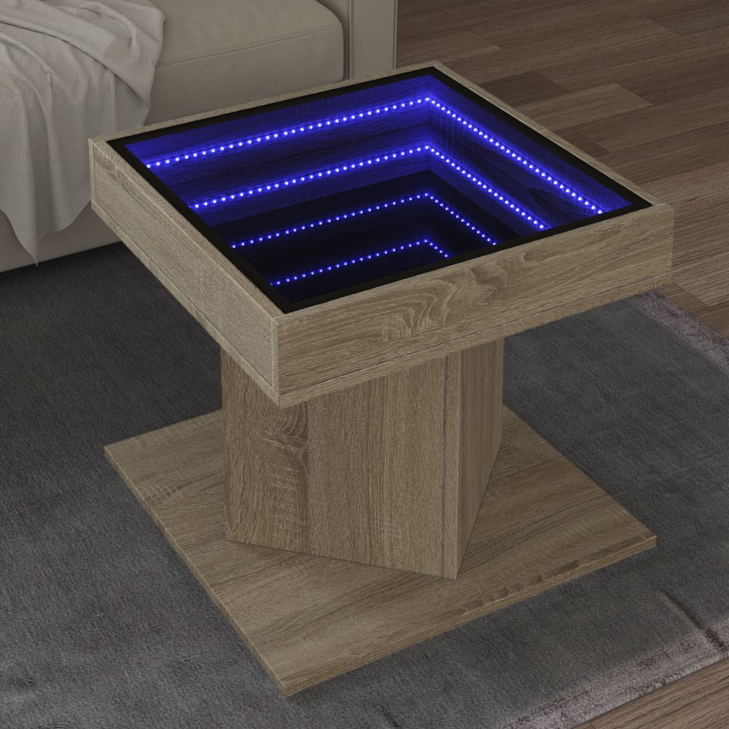 Soffbord Sonoma Ek LEDs 50x50x45 cm
