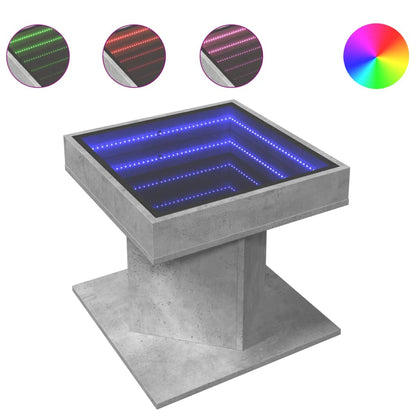 Soffbord Betonggrå LEDs 50x50x45 cm