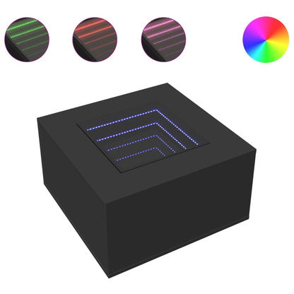 Soffbord Svart LEDs 60x60x40 cm