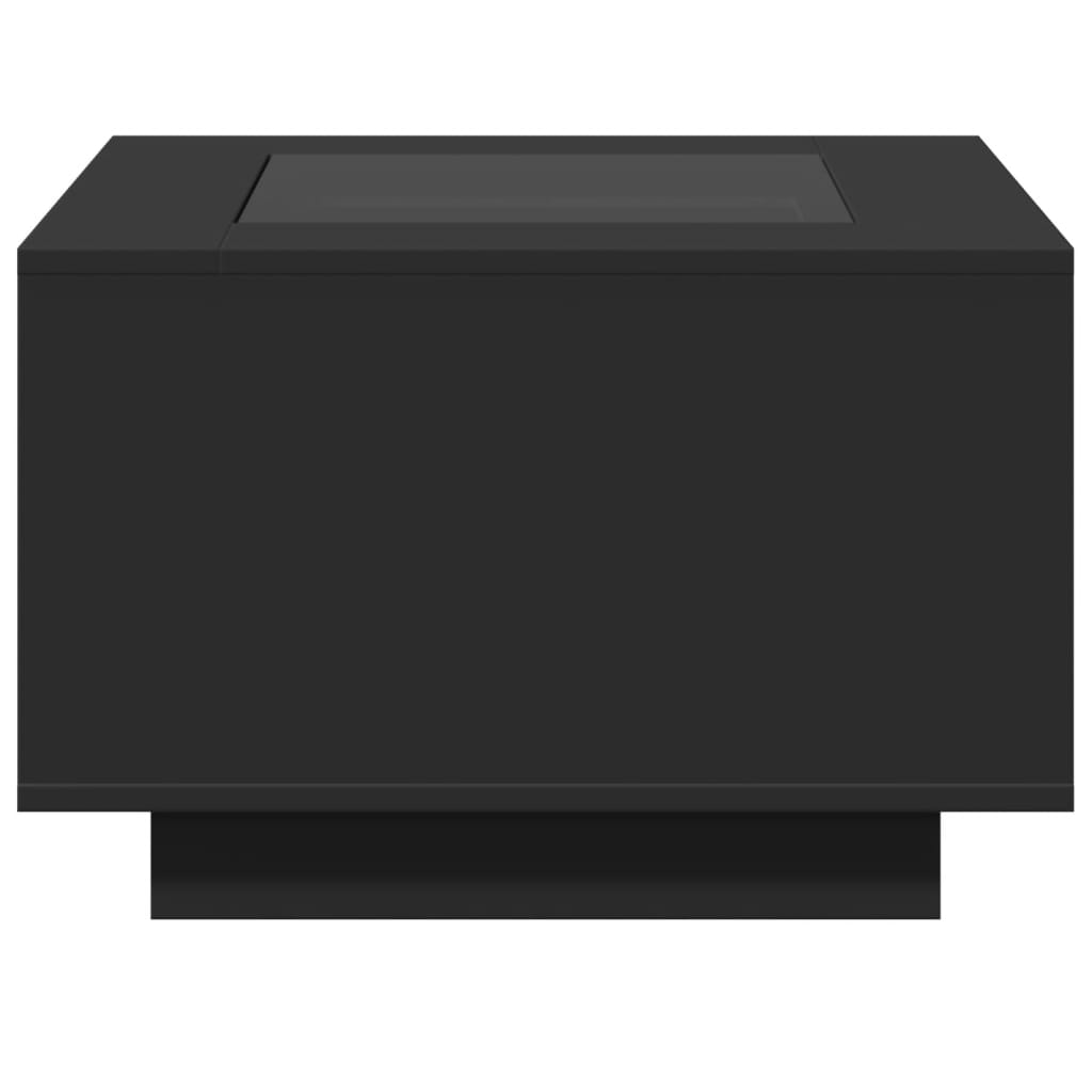 Soffbord Svart LEDs 60x60x40 cm