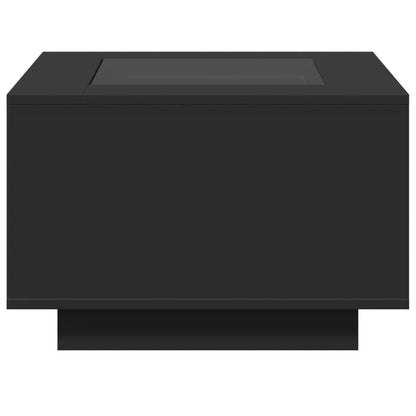 Soffbord Svart LEDs 60x60x40 cm