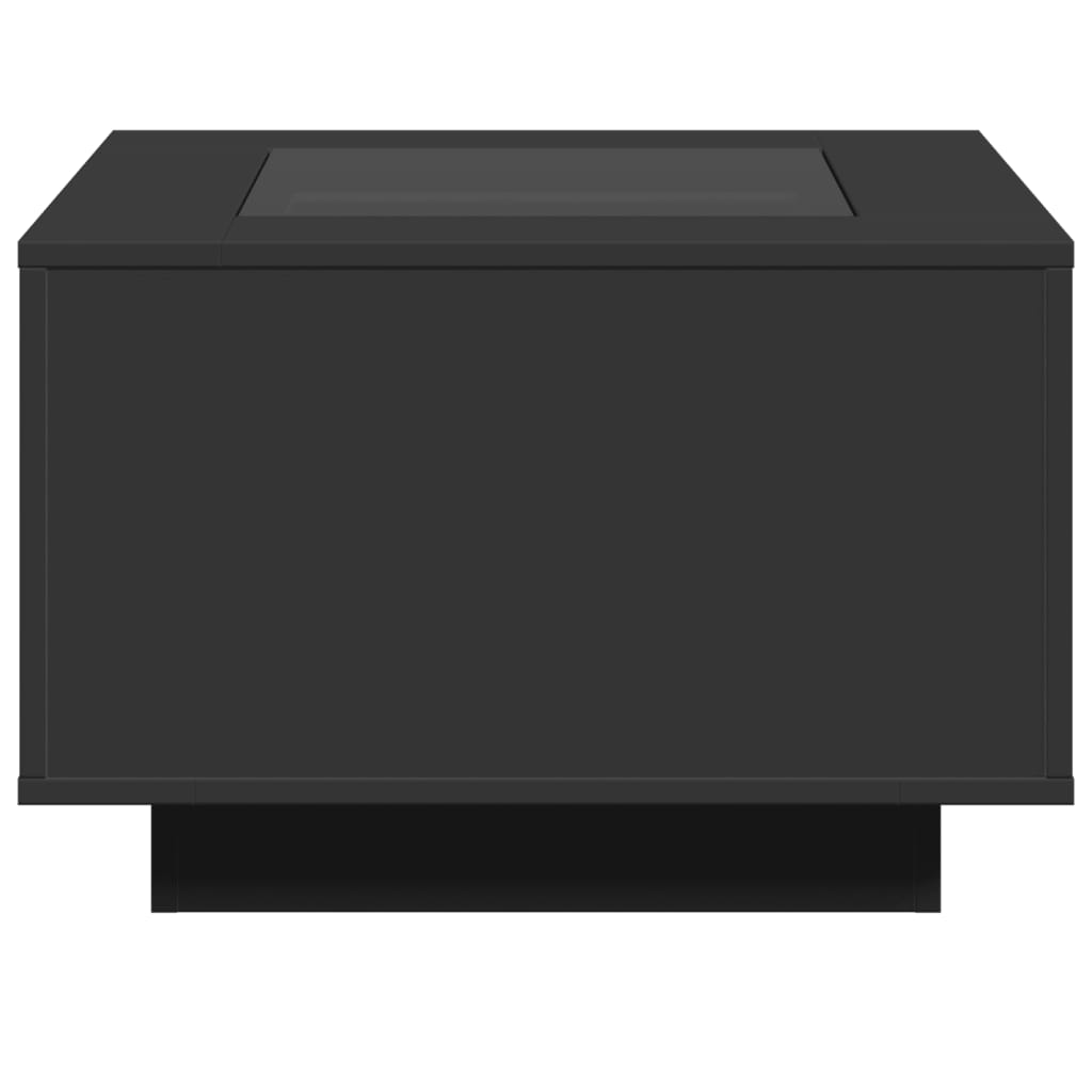 Soffbord Svart LEDs 60x60x40 cm