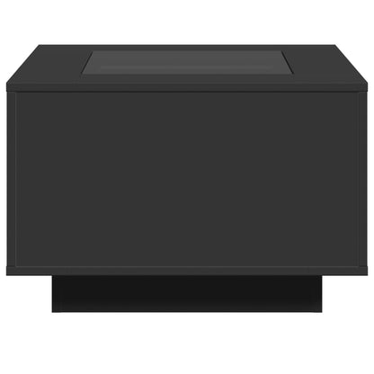 Soffbord Svart LEDs 60x60x40 cm