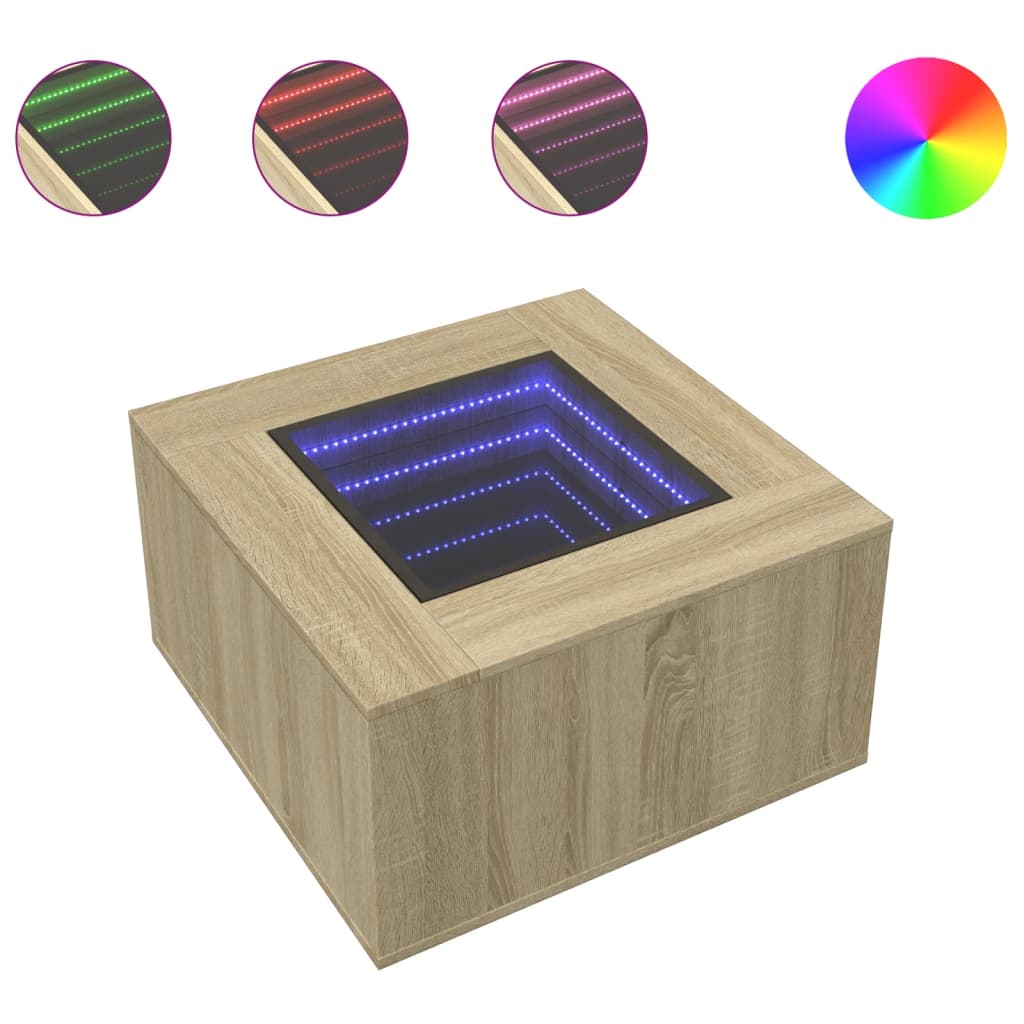 Soffbord Sonoma Ek LEDs 60x60x40 cm