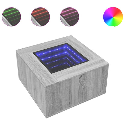 Soffbord Sonoma Grå LEDs 60x60x40 cm