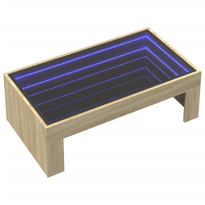 Soffbord Sonoma Ek med Infinity LEDs 90x50x30 cm