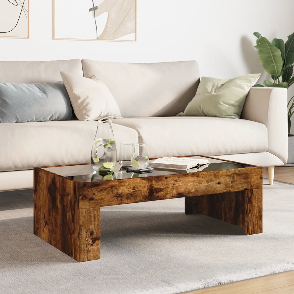 Soffbord Rökfärgad Ek med Infinity LEDs 90x50x30 cm