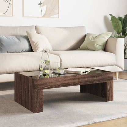 Soffbord Brun Ek med Infinity LEDs 90x50x30 cm