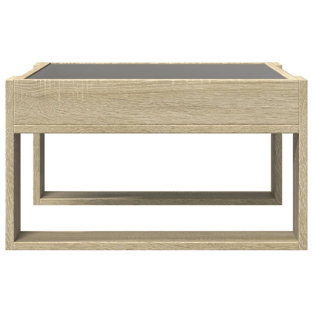 Soffbord Sonoma Ek med Infinity LEDs 50x53x30 cm
