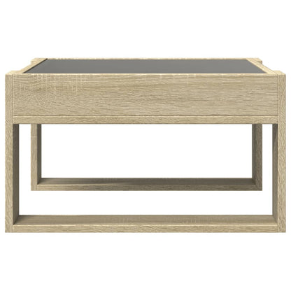 Soffbord Sonoma Ek med Infinity LEDs 50x53x30 cm
