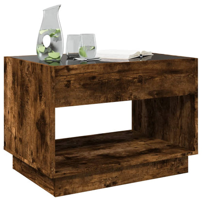 Soffbord Rökfärgad Ek med Infinity LEDs 70x50x50 cm