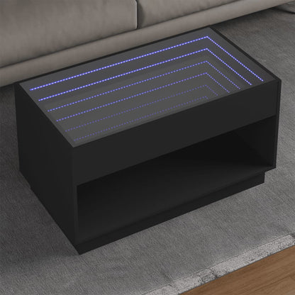Soffbord Svart med Infinity LEDs 90x50x50 cm