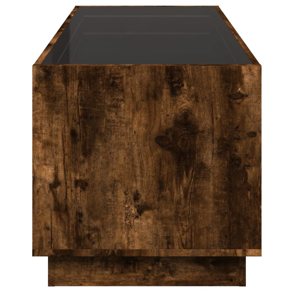 Soffbord Rökfärgad Ek med Infinity LEDs 90x50x50 cm