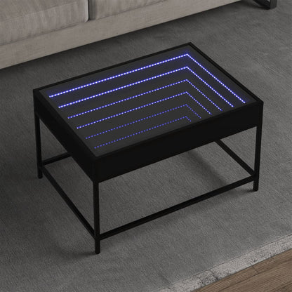 Soffbord Svart med Infinity LEDs 70x50x41 cm