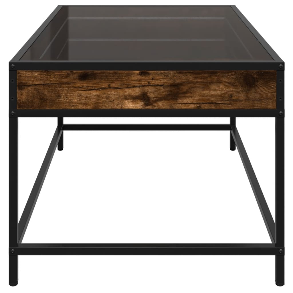 Soffbord Rökfärgad Ek med Infinity LEDs 70x50x41 cm