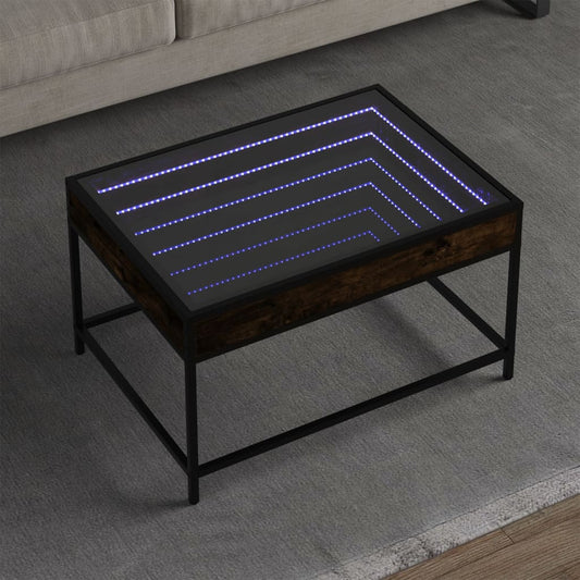 Soffbord Rökfärgad Ek med Infinity LEDs 70x50x41 cm